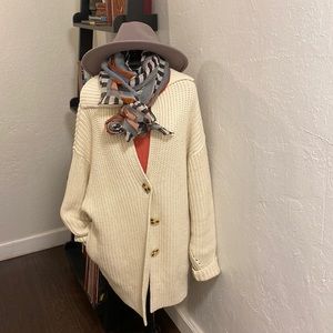 Free People off white Swim too Deep cardigan